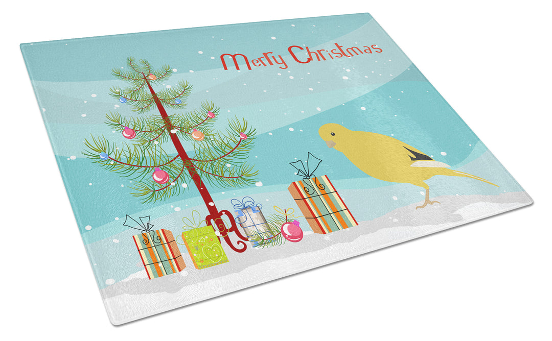 Border Canary Merry Christmas Glass Cutting Board Large Image 1