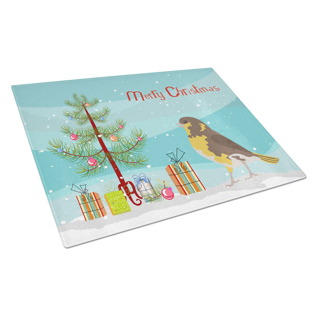 Spanish Canary Merry Christmas Glass Cutting Board Large Image 1