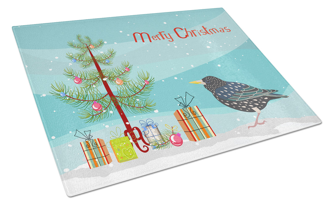 Starling Merry Christmas Glass Cutting Board Large Image 1