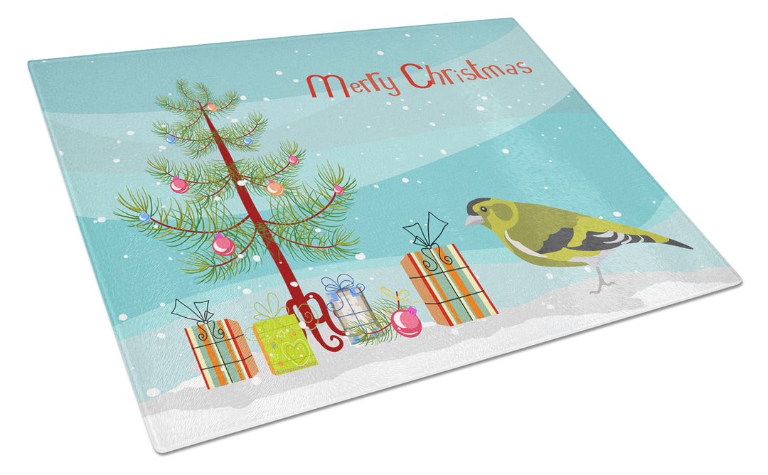 Siskin Merry Christmas Glass Cutting Board Large Image 1