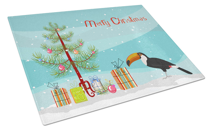 Toucan Merry Christmas Glass Cutting Board Large Image 1