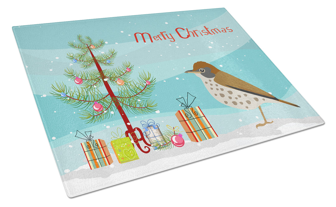 Thrush Merry Christmas Glass Cutting Board Large Image 1