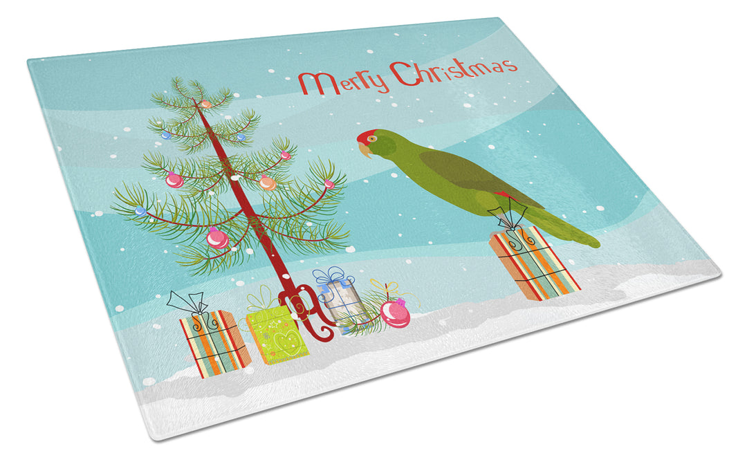 Amazon Parrot Merry Christmas Glass Cutting Board Large Image 1