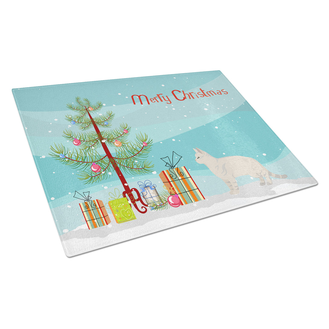 American Shorthair Style 2 Cat Merry Christmas Glass Cutting Board Large Image 1