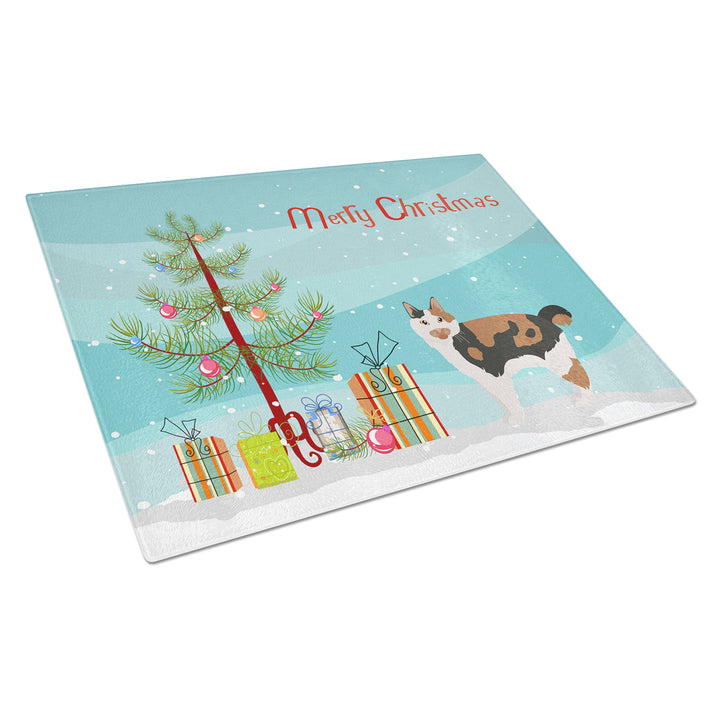 Cymric Style 2 Cat Merry Christmas Glass Cutting Board Large Image 1