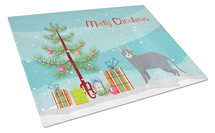 Don Sphynx Style 2 Cat Merry Christmas Glass Cutting Board Large Image 1