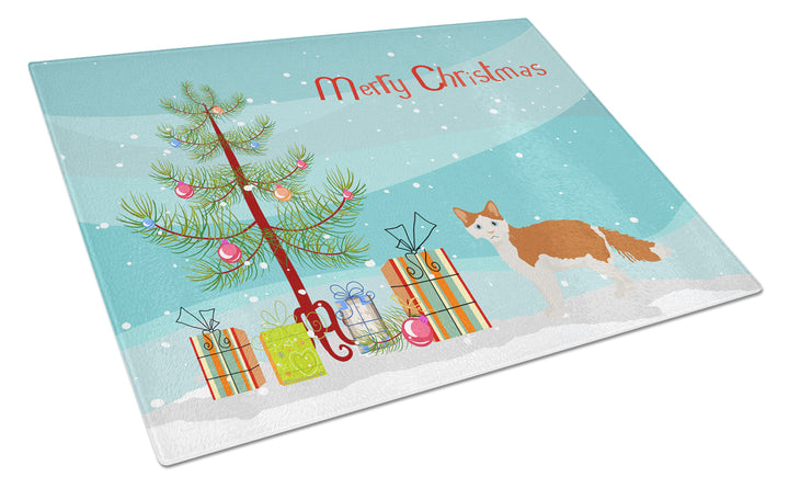 La Perm Style 2 Cat Merry Christmas Glass Cutting Board Large Image 1