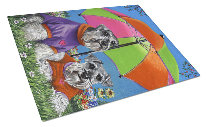 Schnauzer Soulmates Glass Cutting Board Large Image 1