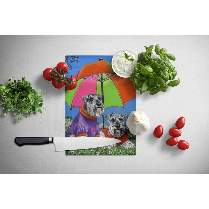 Schnauzer Soulmates Glass Cutting Board Large Image 2