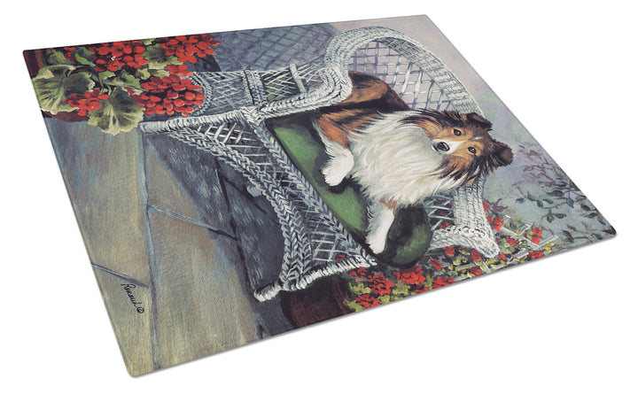 Sheltie Patio Jewel Glass Cutting Board Large Image 1