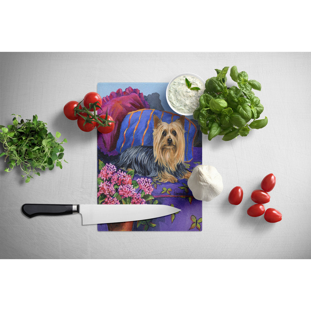 Silky Terrier Luxurious Glass Cutting Board Large Image 2