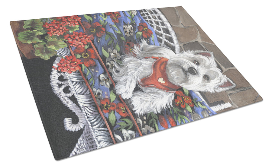 Westie Hannah Mae Glass Cutting Board Large Image 1