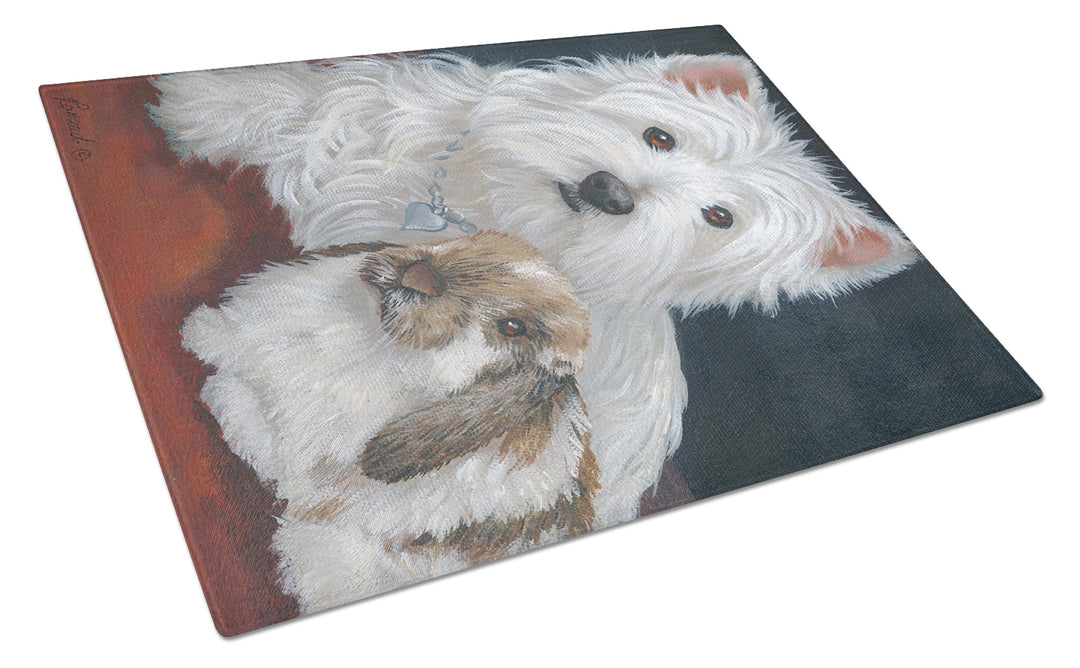 Westie Rabbit Harmony Glass Cutting Board Large Image 1