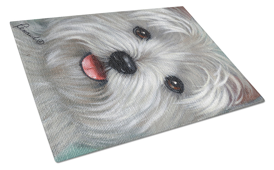 Westie Kissable Face Glass Cutting Board Large Image 1