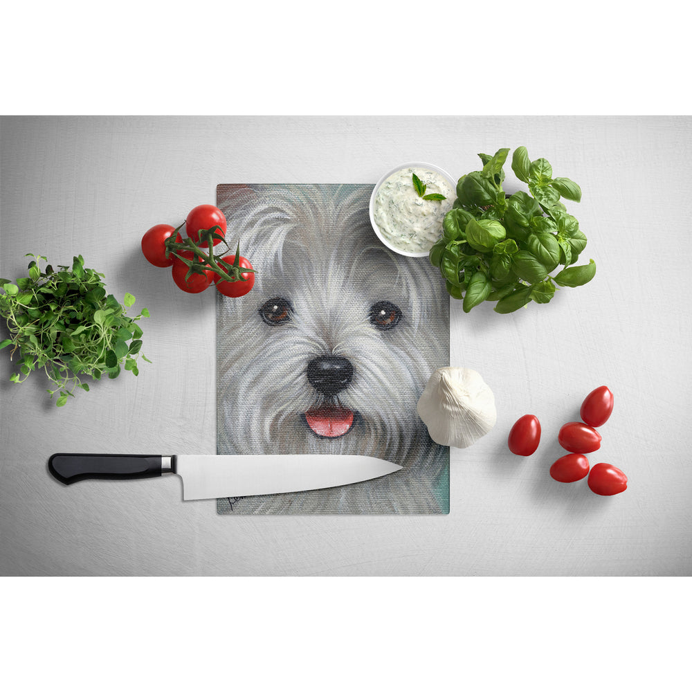 Westie Kissable Face Glass Cutting Board Large Image 2