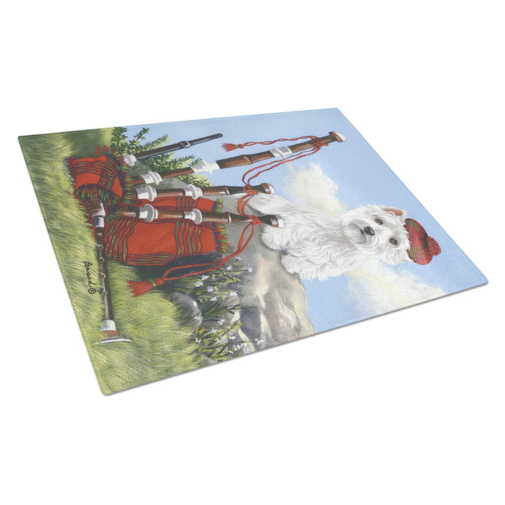 Westie Piper Glass Cutting Board Large Image 1