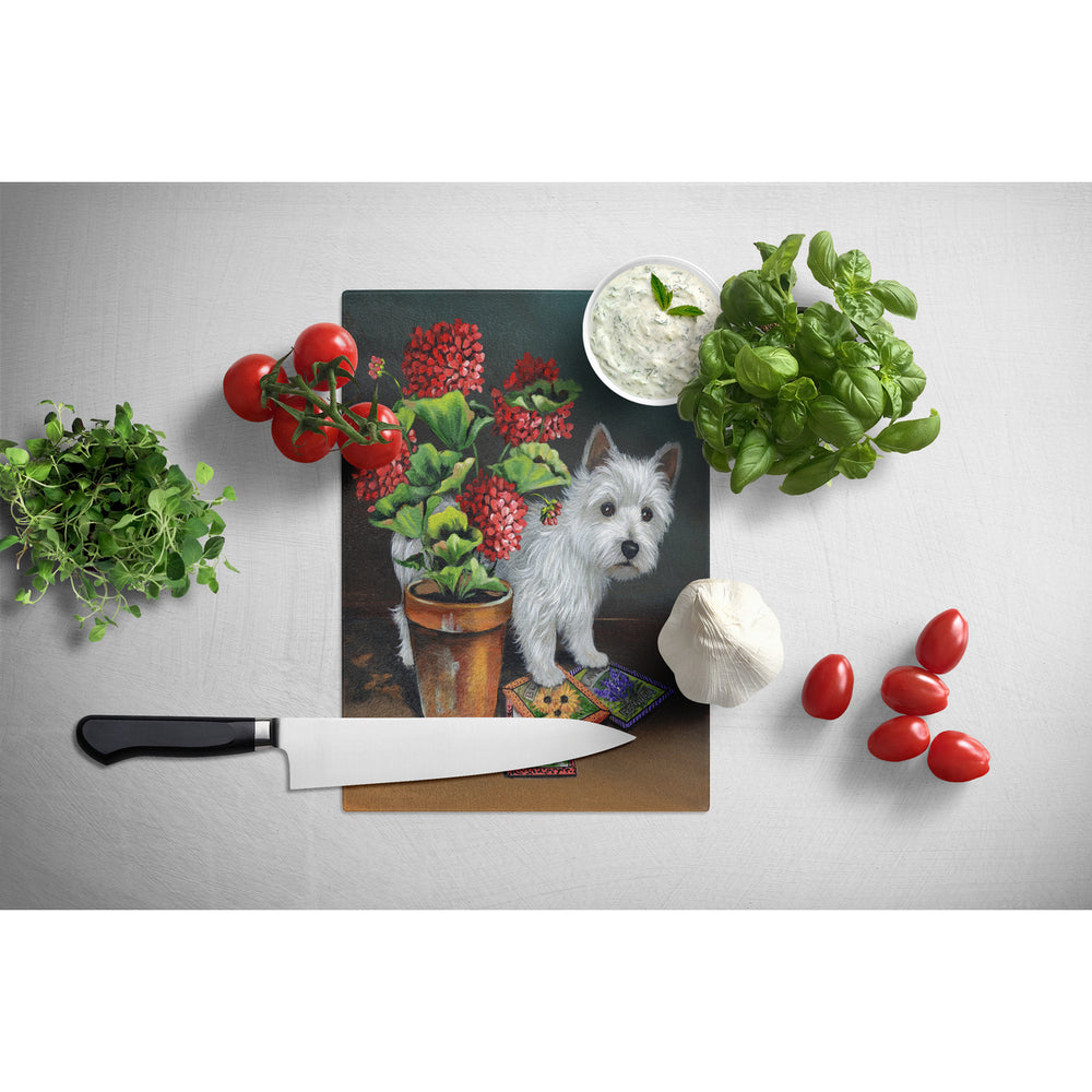 Westie Seedlings Glass Cutting Board Large Image 2