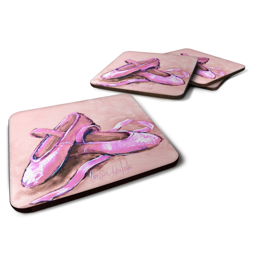 Ballet Shoes Pink Foam Coaster Set of 4 Image 1