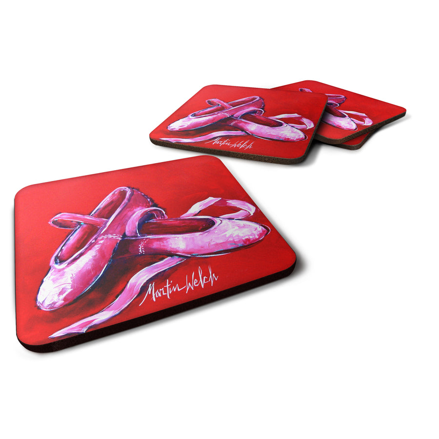 Ballet Shoes Red Foam Coaster Set of 4 Image 1