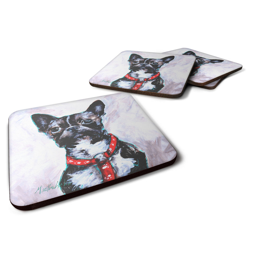 Boston Terrier Brindle Ziggy Foam Coaster Set of 4 Image 1