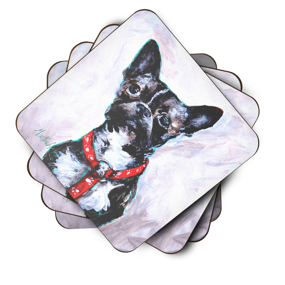 Boston Terrier Brindle Ziggy Foam Coaster Set of 4 Image 2