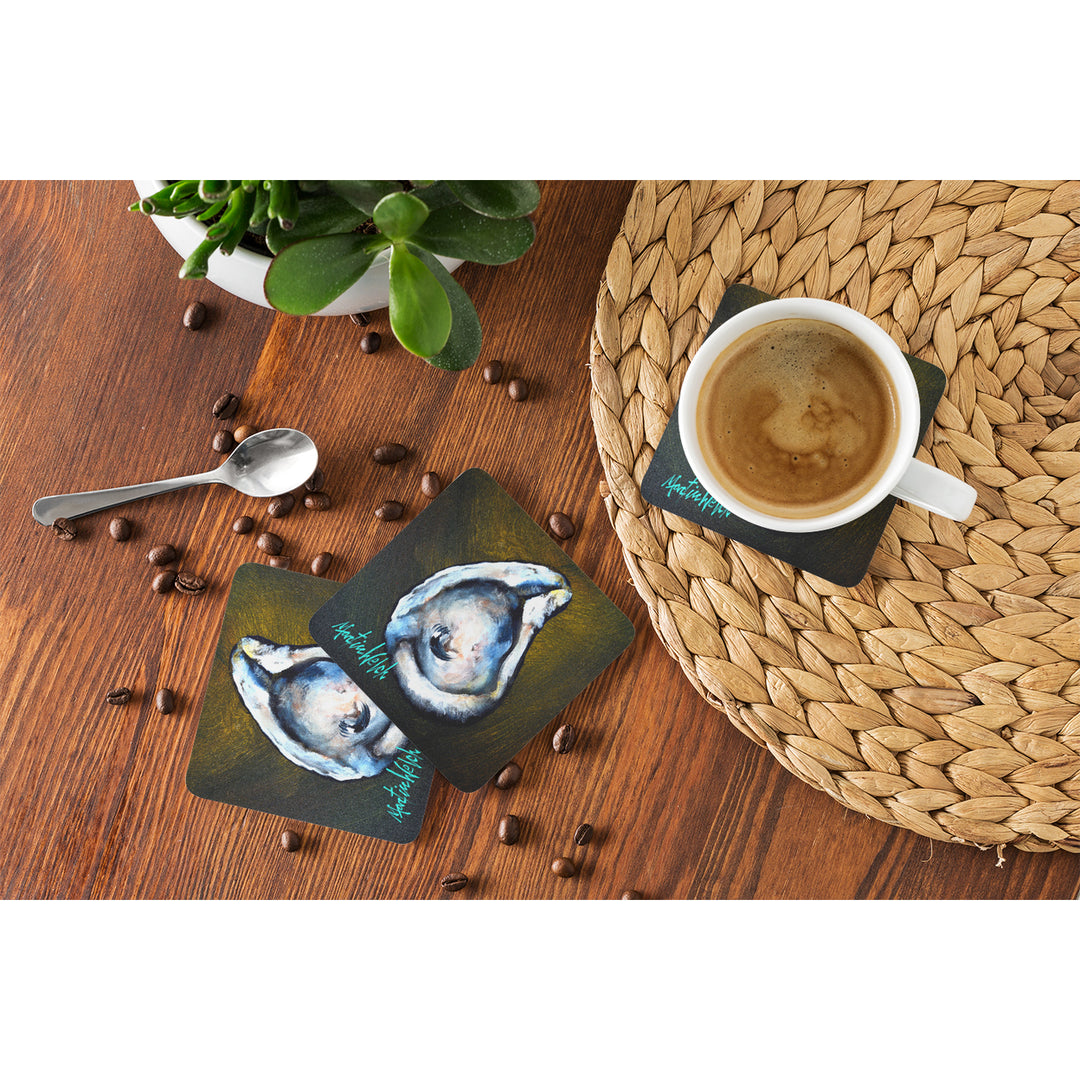 Brown Eye Oyster Foam Coaster Set of 4 Image 4