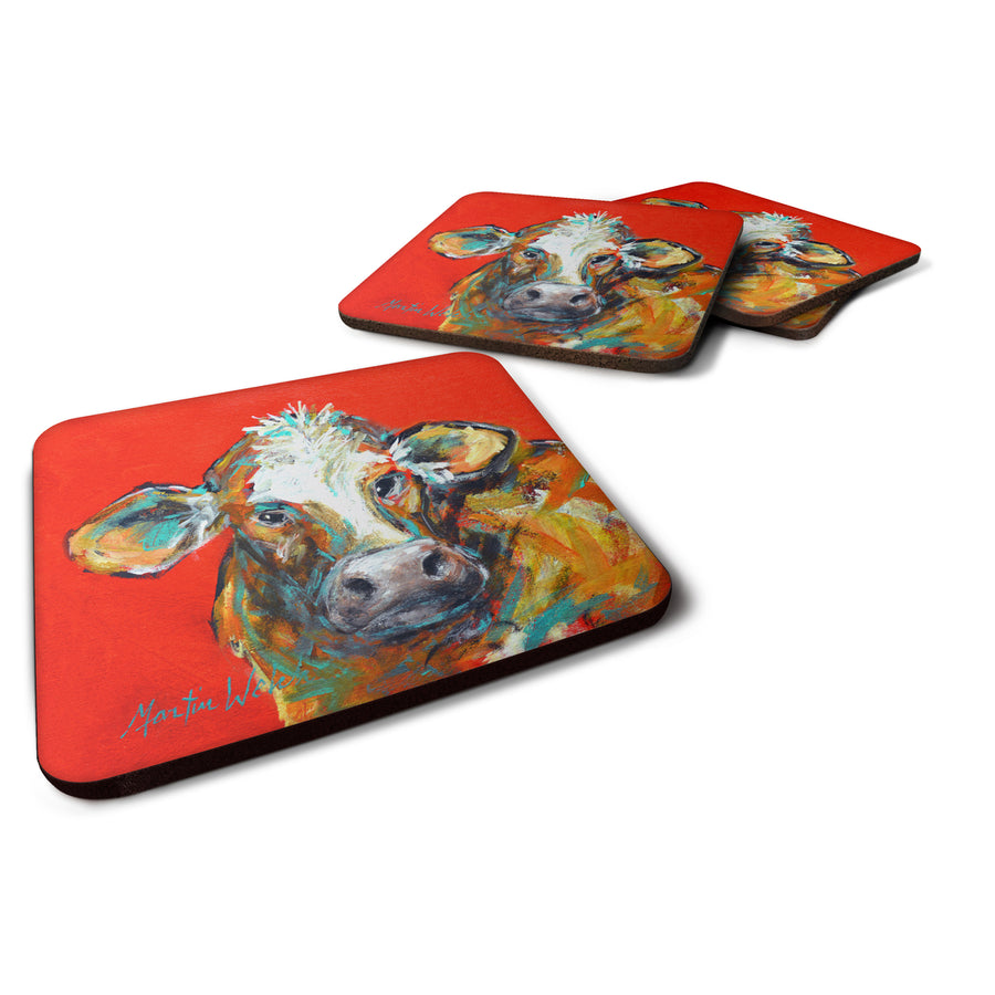 Cow Caught Red Handed Too Foam Coaster Set of 4 Image 1