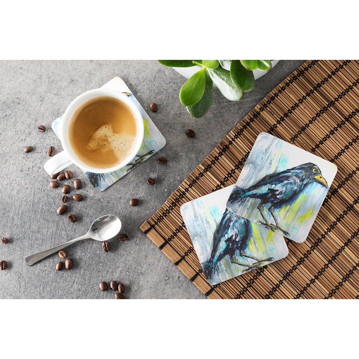 Burnt Corn Raven Foam Coaster Set of 4 Image 3