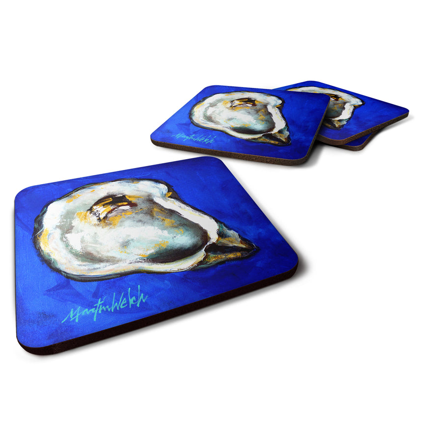 Oyster Gray Shell Foam Coaster Set of 4 Image 1