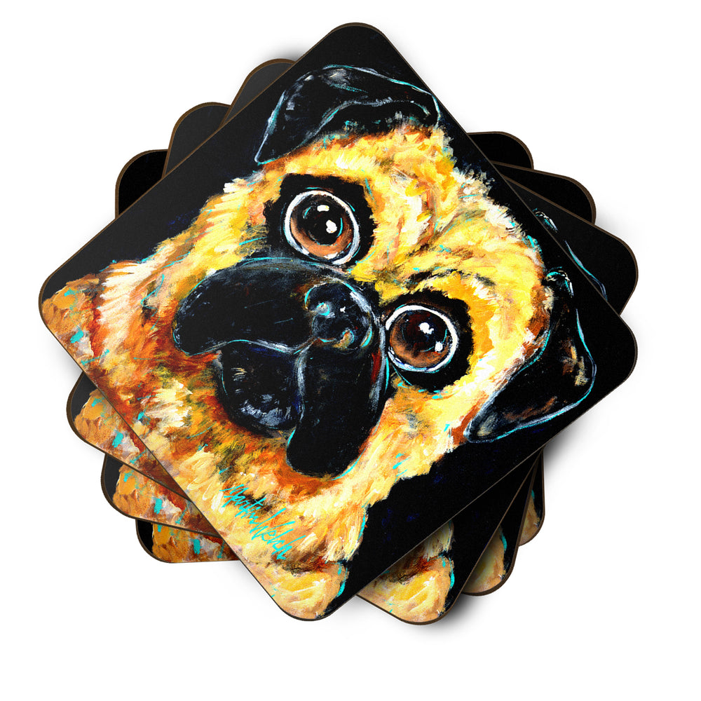 Pug It Out Foam Coaster Set of 4 Image 2