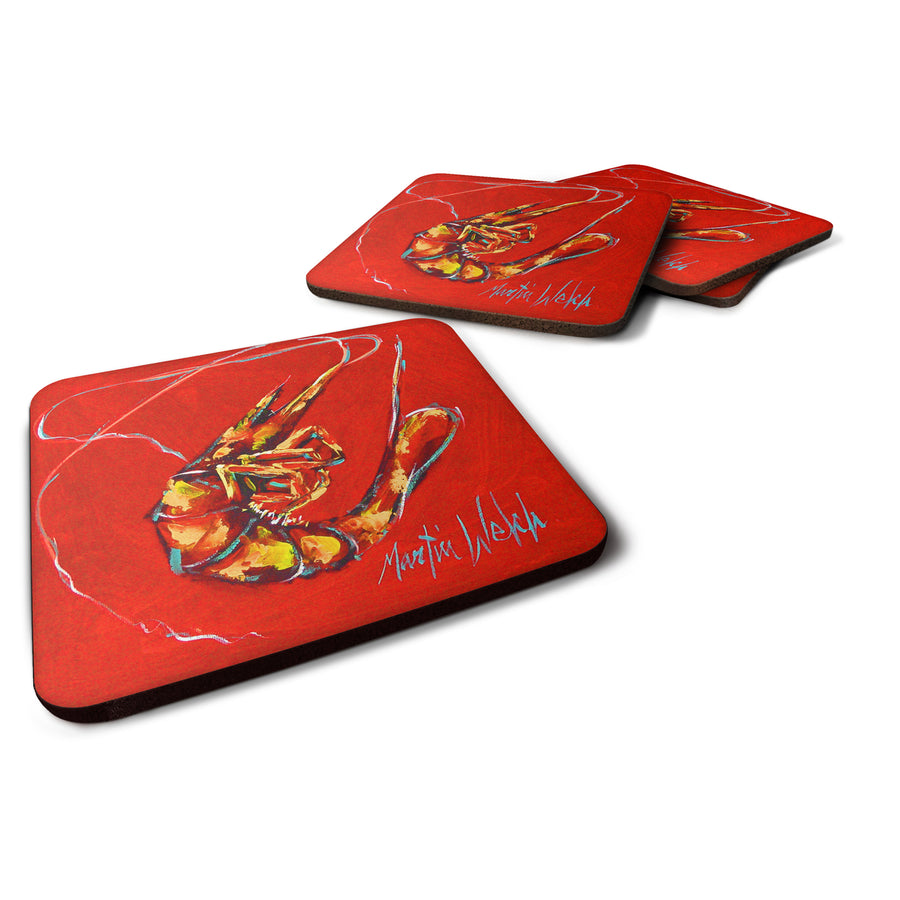 Red Shrimp Foam Coaster Set of 4 Image 1