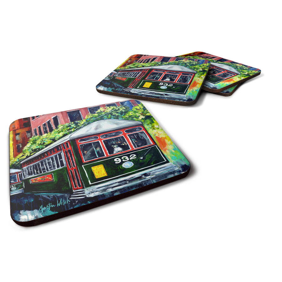 Streetcar St. Charles Style 2 Foam Coaster Set of 4 Image 1