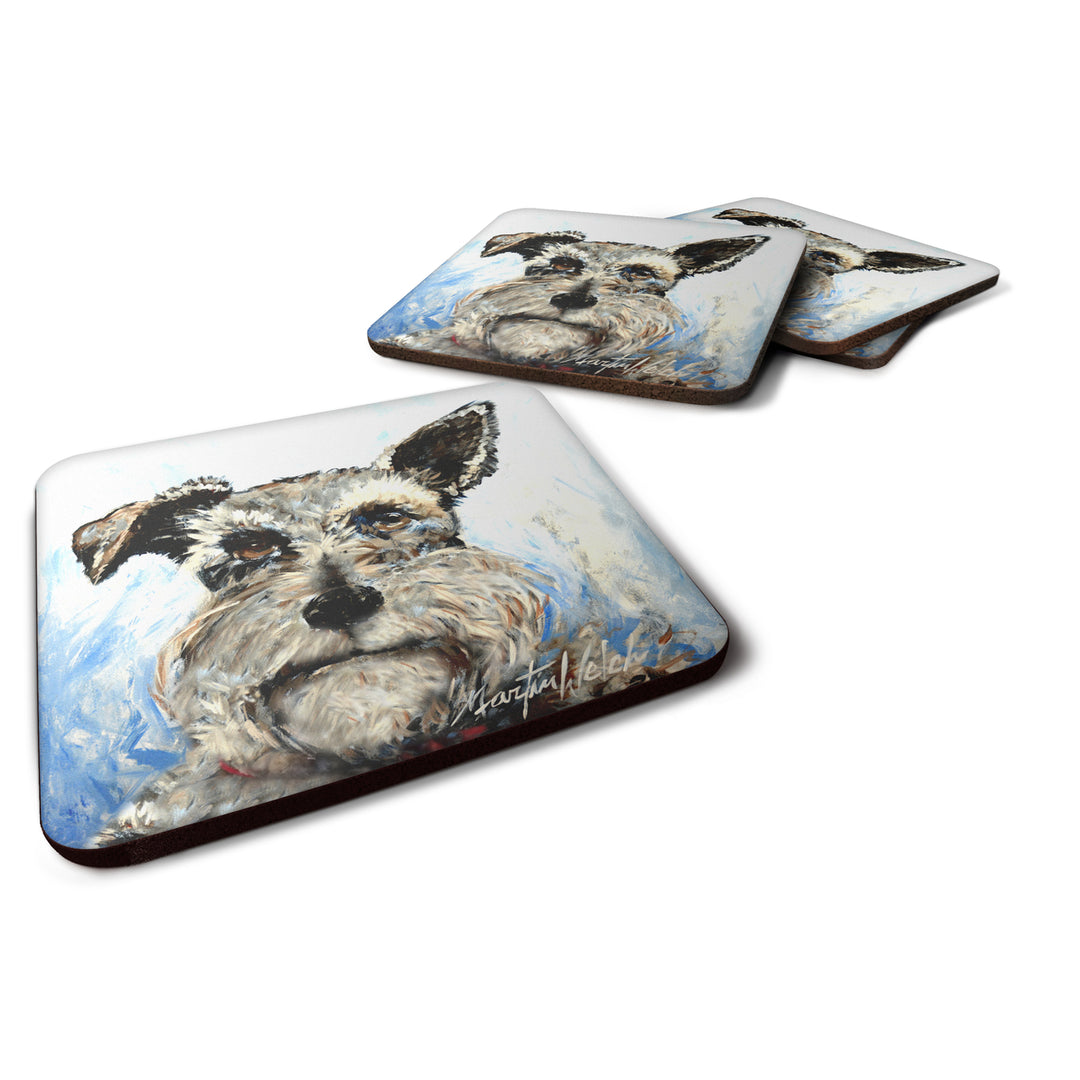 Schnauzer Whiter Beard Foam Coaster Set of 4 Image 1