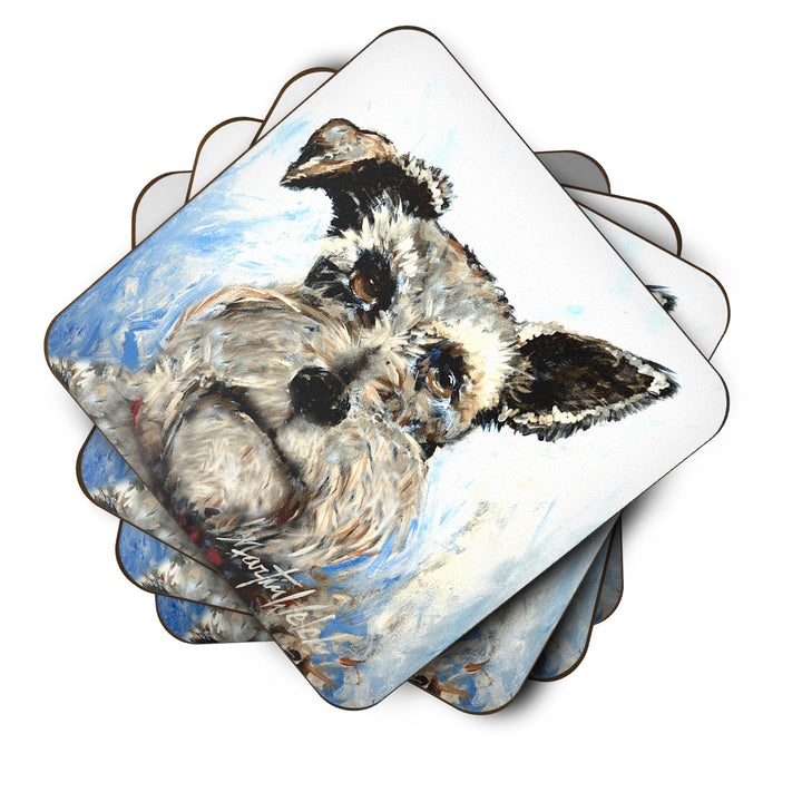 Schnauzer Whiter Beard Foam Coaster Set of 4 Image 2