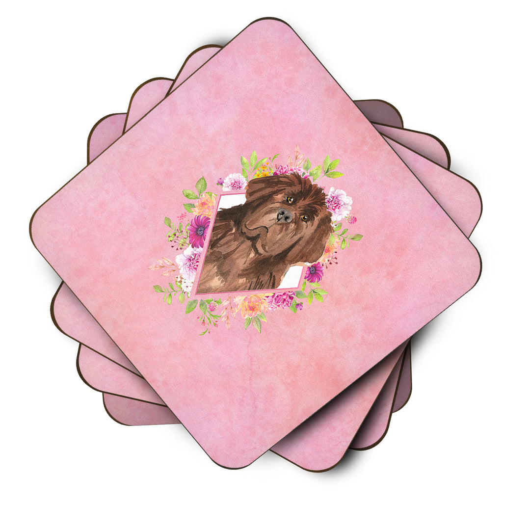 Newfoundland Pink Flowers Foam Coaster Set of 4 Image 2