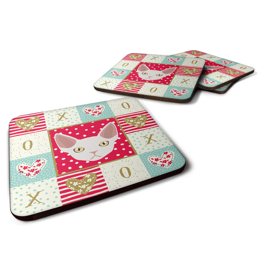 Devon Rex Cat Love Foam Coaster Set of 4 Image 1