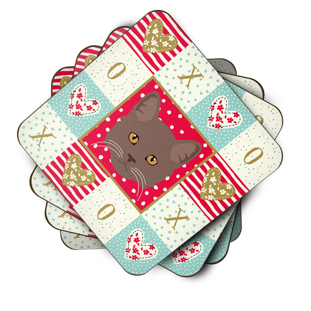 York Chocolate Cat Love Foam Coaster Set of 4 Image 2