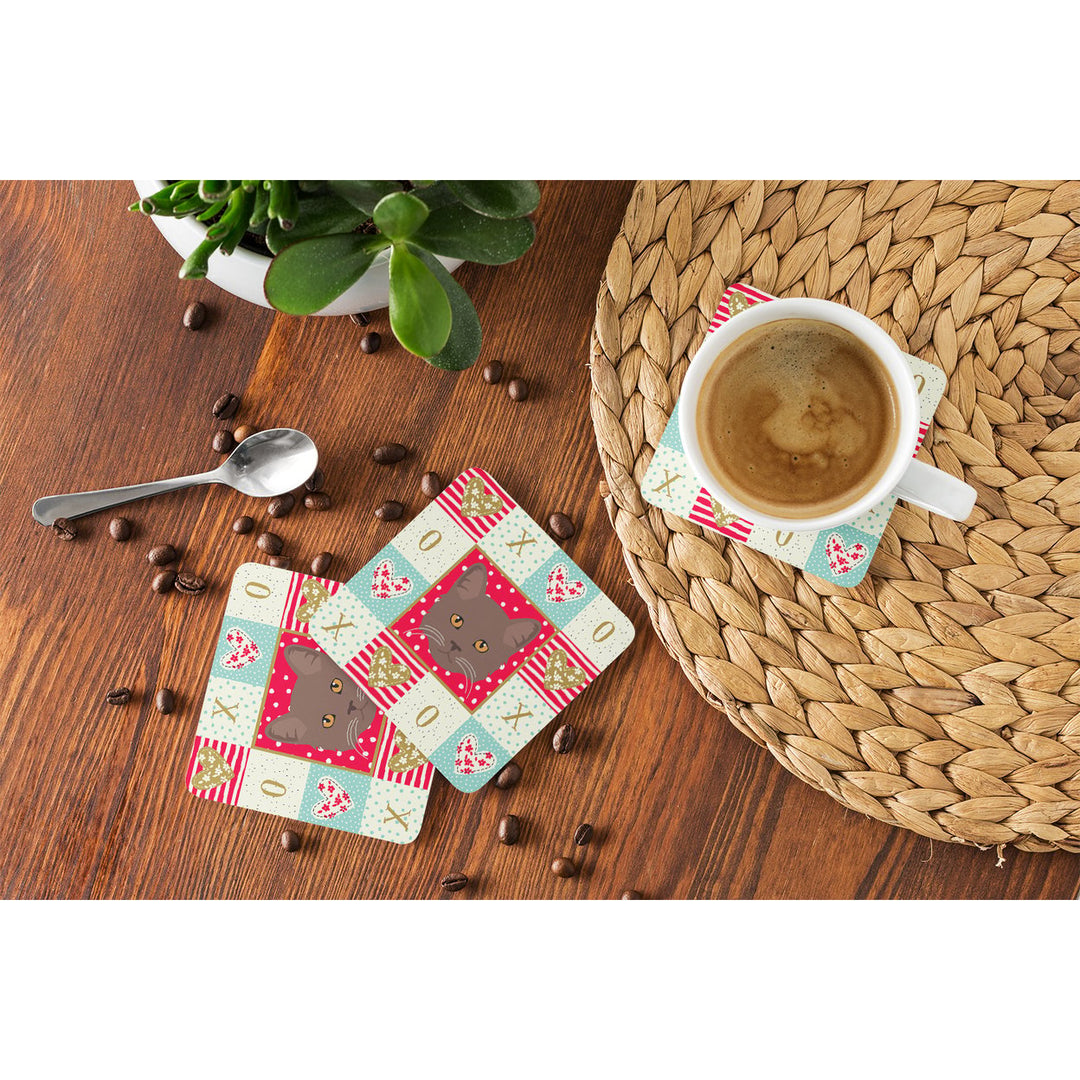 York Chocolate Cat Love Foam Coaster Set of 4 Image 4