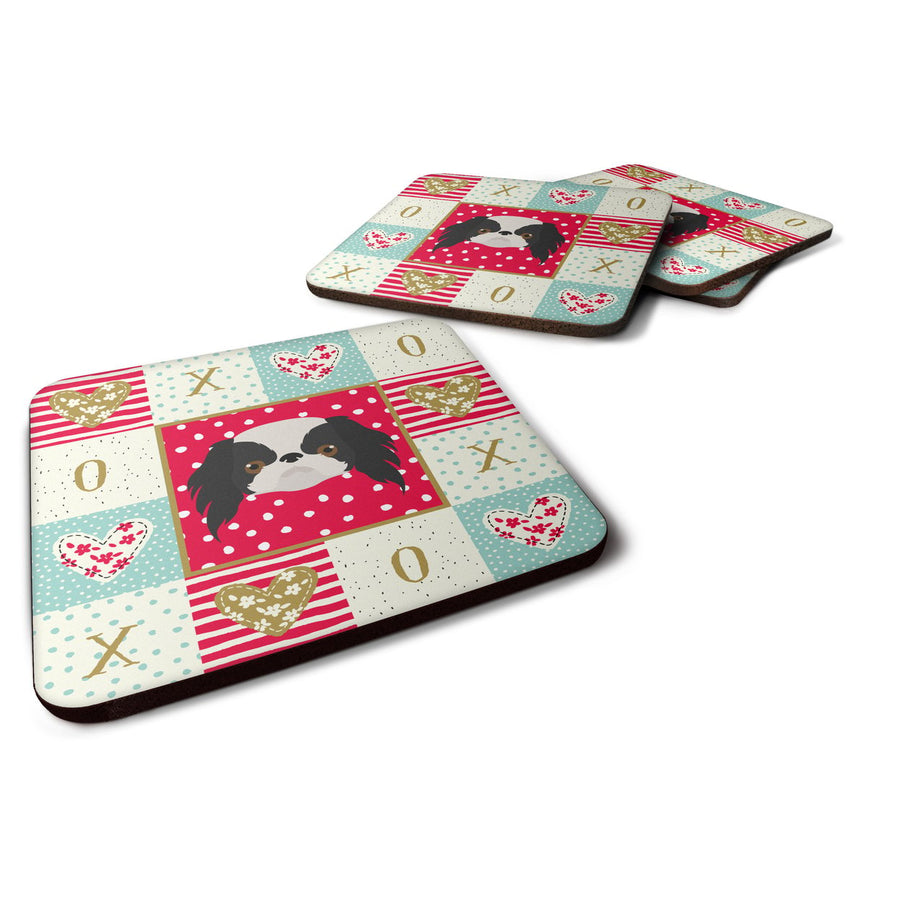 Japanese Chin Love Foam Coaster Set of 4 Image 1