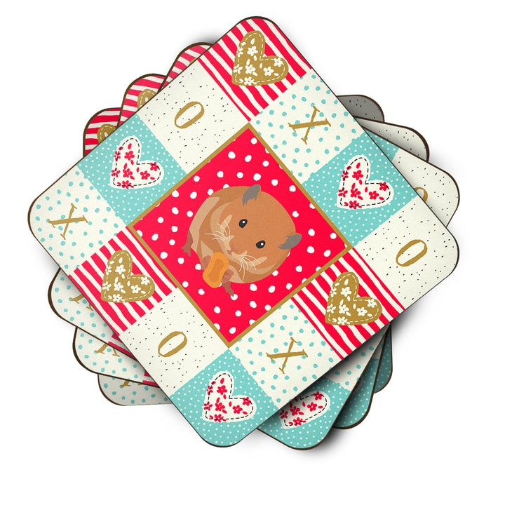 Teddy Bear Hamster Love Foam Coaster Set of 4 Image 2