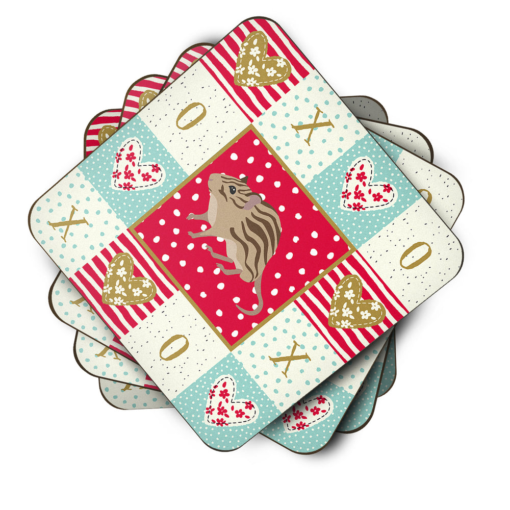 Zebra Mouse Love Foam Coaster Set of 4 Image 2