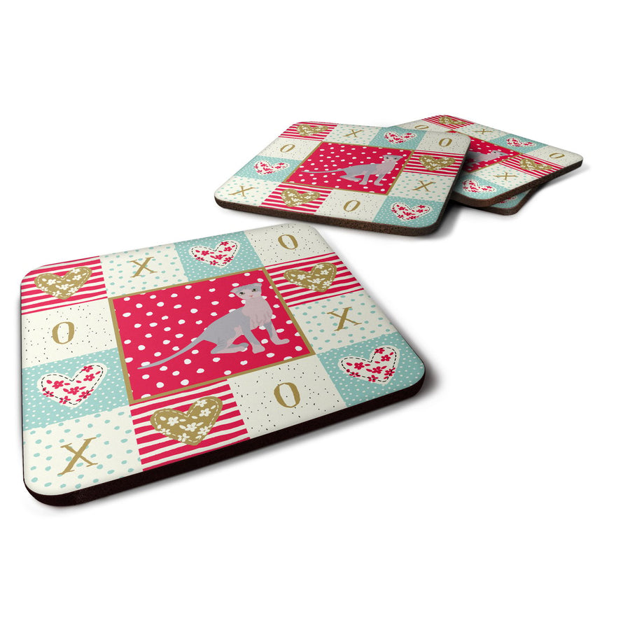 Ukrainian Levkoy Cat Love Foam Coaster Set of 4 Image 1