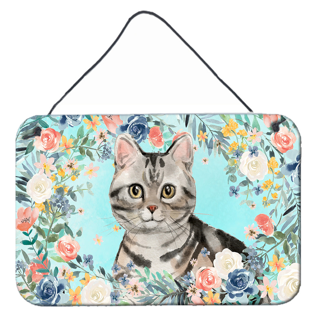 American Shorthair Spring Flowers Wall or Door Hanging Prints Image 1