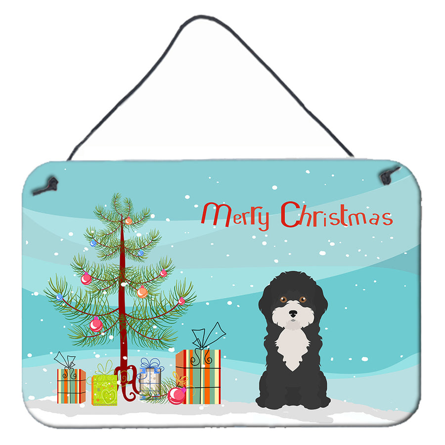 Black and White Cyprus Poodle Christmas Tree Wall or Door Hanging Prints Image 1