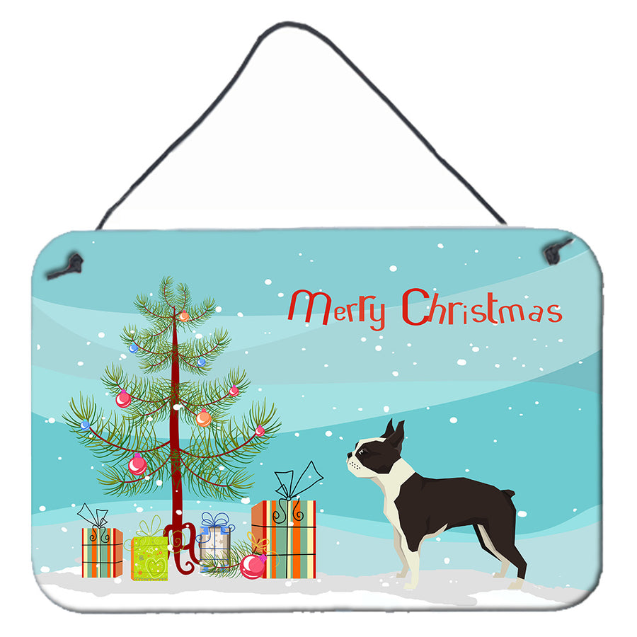 Boston Terrier Christmas Tree Wall or Door Hanging Prints Image 1