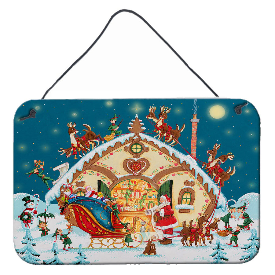 Santa Claus Loading the Sleigh Wall or Door Hanging Prints Image 1