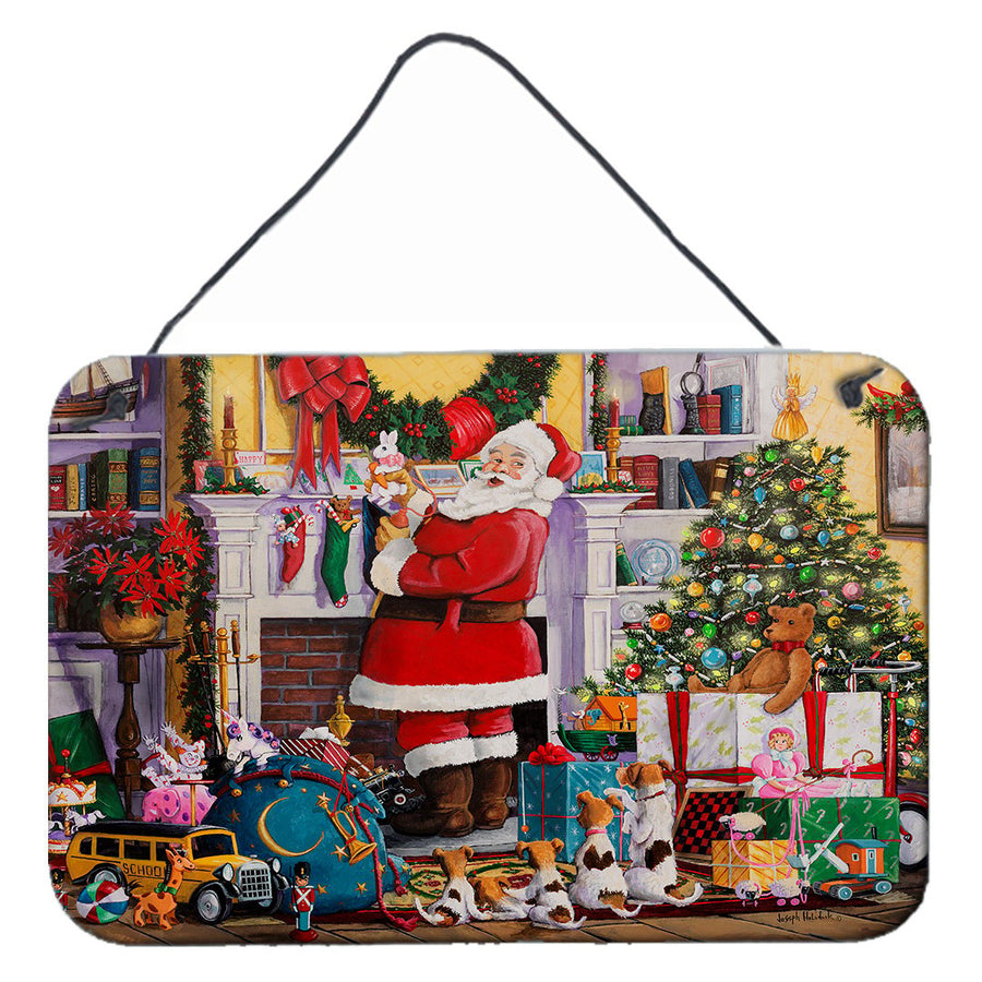 Santa Claus Placing the Presents Wall or Door Hanging Prints Image 1