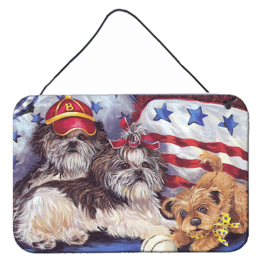 Shih Tzu Americana Sweethearts Wall or Door Hanging Prints Image 1