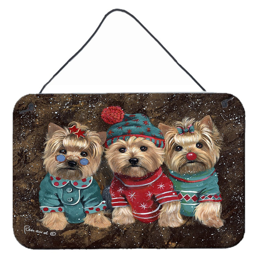 Yorkshire Terrier Yorkie Christmas Elves Wall or Door Hanging Prints Image 1