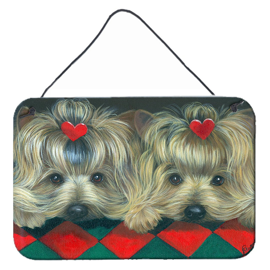 Yorkshire Terrier Yorkie 2 Hearts Wall or Door Hanging Prints Image 1